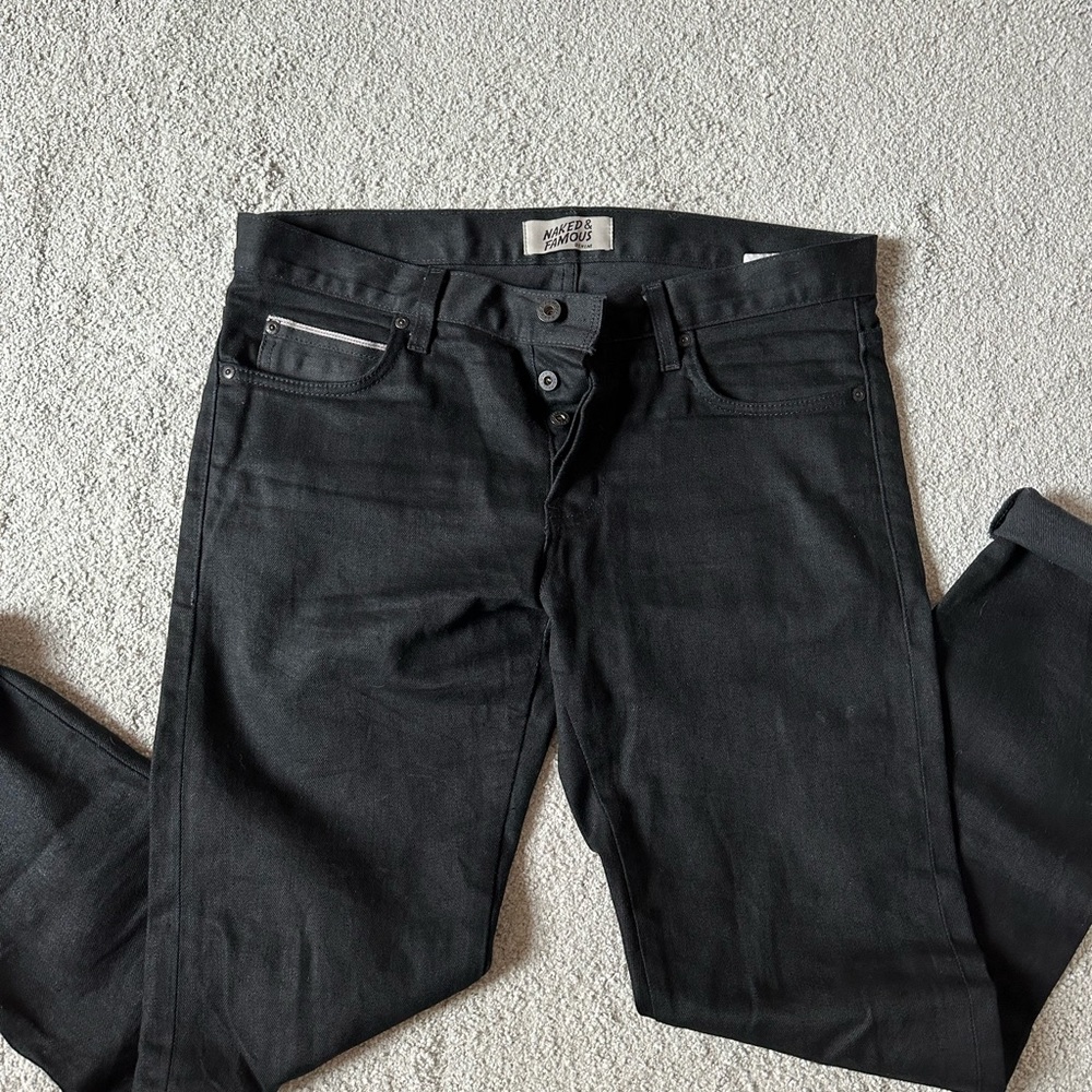 Naked and famous black cobra super skinny guy